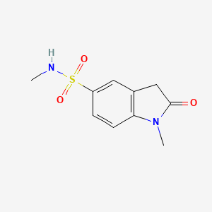 molecular formula C10H12N2O3S B6352883 1-Methyl-2-oxo-2,3-dihydro-1H-indole-5-sulfonic acid methylamide, 95% CAS No. 1099112-22-7