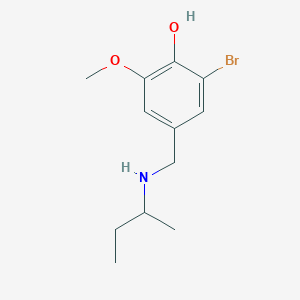 molecular formula C12H18BrNO2 B6352999 2-Bromo-4-{[(butan-2-yl)amino]methyl}-6-methoxyphenol CAS No. 1019551-83-7