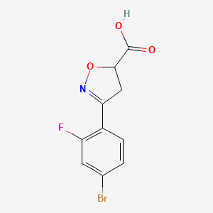 3-(4-Bromo-2-fluorophenyl)-4,5-dihydro-1,2-oxazole-5-carboxylic acid