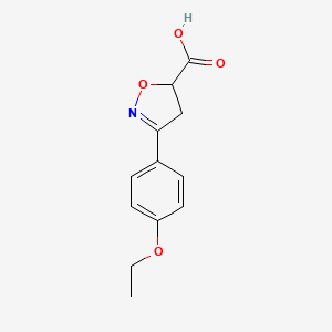 molecular formula C12H13NO4 B6353059 3-(4-Ethoxyphenyl)-4,5-dihydro-1,2-oxazole-5-carboxylic acid CAS No. 1038715-50-2