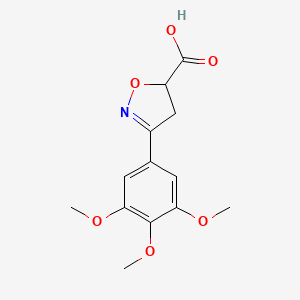 molecular formula C13H15NO6 B6353067 3-(3,4,5-Trimethoxyphenyl)-4,5-dihydro-1,2-oxazole-5-carboxylic acid CAS No. 1038358-13-2