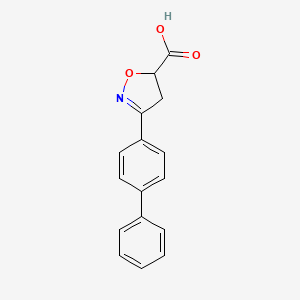 molecular formula C16H13NO3 B6353079 3-(4-Phenylphenyl)-4,5-dihydro-1,2-oxazole-5-carboxylic acid CAS No. 1038715-44-4