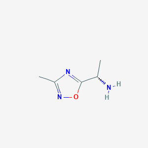 molecular formula C5H9N3O B6353098 (S)-1-(3-Methyl-1,2,4-oxadiazol-5-yl)ethanamine;  95% CAS No. 1217650-21-9