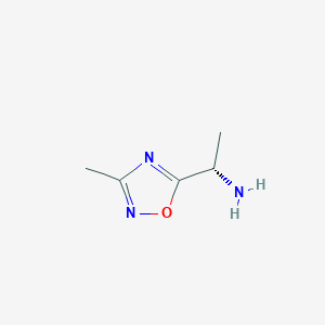 molecular formula C5H9N3O B6353098 (S)-1-(3-甲基-1,2,4-恶二唑-5-基)乙胺；95% CAS No. 1217650-21-9