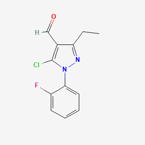 molecular formula C12H10ClFN2O B6353127 5-Chloro-3-ethyl-1-(2-fluorophenyl)-1H-pyrazole-4-carbaldehyde CAS No. 1152583-51-1