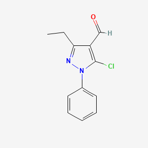 molecular formula C12H11ClN2O B6353143 5-Chloro-3-ethyl-1-phenyl-1H-pyrazole-4-carbaldehyde CAS No. 1046784-61-5