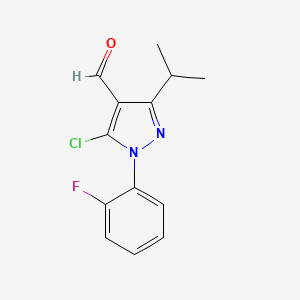 molecular formula C13H12ClFN2O B6353148 5-氯-1-(2-氟苯基)-3-(丙-2-基)-1H-吡唑-4-甲醛 CAS No. 1152576-41-4