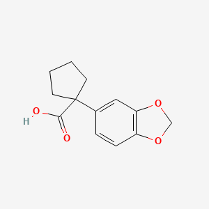 molecular formula C13H14O4 B6353230 1-(1,3-Benzodioxol-5-yl)cyclopentanecarboxylic acid CAS No. 945244-30-4