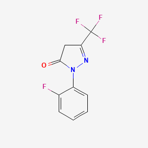 molecular formula C10H6F4N2O B6353236 1-(2-Fluorophenyl)-3-(trifluoromethyl)-4,5-dihydro-1H-pyrazol-5-one CAS No. 1152564-84-5