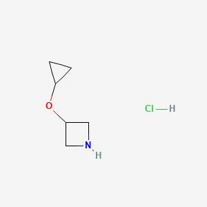 molecular formula C6H12ClNO B6353280 3-环丙氧基氮杂环丁烷盐酸盐 CAS No. 1254477-67-2