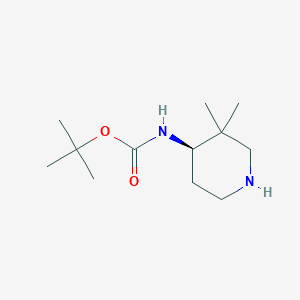 molecular formula C12H24N2O2 B6353301 t-Butyl N-[(4R)-3,3-dimethylpiperidin-4-yl]carbamate CAS No. 473838-71-0