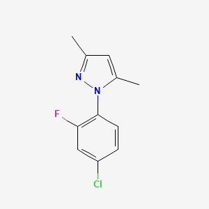 molecular formula C11H10ClFN2 B6353309 1-(4-Chloro-2-fluorophenyl)-3,5-dimethyl-1H-pyrazole CAS No. 164982-01-8