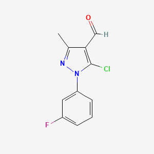 molecular formula C11H8ClFN2O B6353343 5-氯-1-(3-氟苯基)-3-甲基-1H-吡唑-4-甲醛 CAS No. 1172895-27-0