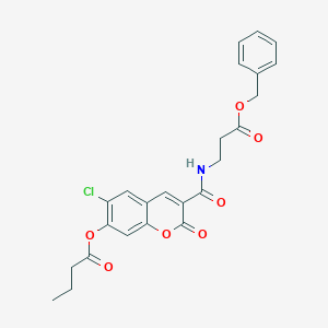 molecular formula C24H22ClNO7 B6353353 Butyric acid 3-(2-benzyloxycarbonyl-ethylcarbamoyl)-6-chloro-2-oxo-2H-chromen-7-yl ester CAS No. 1029773-10-1