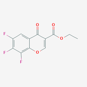 molecular formula C12H7F3O4 B6353361 6,7,8-Trifluoro-4-oxo-4H-1-benzopyran-3-carboxylic acid ethyl ester CAS No. 302935-50-8