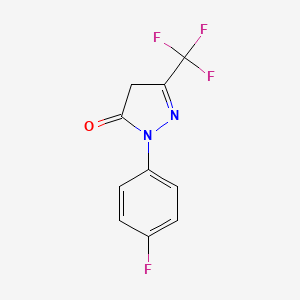 molecular formula C10H6F4N2O B6353379 1-(4-Fluorophenyl)-3-(trifluoromethyl)-4,5-dihydro-1H-pyrazol-5-one CAS No. 866472-48-2