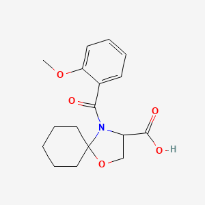 molecular formula C17H21NO5 B6353383 4-(2-Methoxybenzoyl)-1-oxa-4-azaspiro[4.5]decane-3-carboxylic acid CAS No. 1214161-77-9