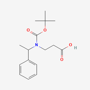 molecular formula C16H23NO4 B6353440 3-{[(t-Butoxy)carbonyl](1-phenylethyl)amino}propanoic acid CAS No. 1170422-09-9