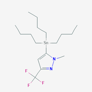 molecular formula C17H31F3N2Sn B063535 1-Methyl-5-(tributylstannyl)-3-(trifluoromethyl)-1H-pyrazole CAS No. 191606-78-7