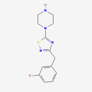 molecular formula C13H15FN4S B6353555 1-{3-[(3-Fluorophenyl)methyl]-1,2,4-thiadiazol-5-yl}piperazine CAS No. 1029718-74-8