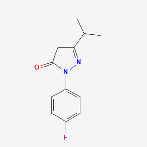 molecular formula C12H13FN2O B6353569 1-(4-Fluorophenyl)-3-(propan-2-yl)-4,5-dihydro-1H-pyrazol-5-one CAS No. 1049156-67-3