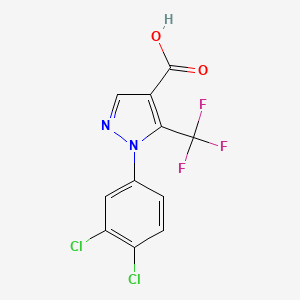 molecular formula C11H5Cl2F3N2O2 B6353572 1-(3,4-Dichlorophenyl)-5-(trifluoromethyl)- 1H-pyrazole-4-carboxylic acid CAS No. 1152494-40-0