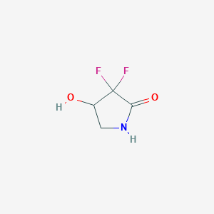molecular formula C4H5F2NO2 B6353574 3,3-Difluoro-4-hydroxypyrrolidin-2-one CAS No. 1914929-27-3