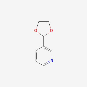 molecular formula C8H9NO2 B6353578 3-(1,3-Dioxolan-2-yl)pyridine CAS No. 5740-72-7