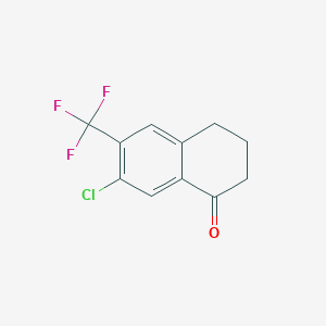 molecular formula C11H8ClF3O B6353615 7-Chloro-6-(trifluoromethyl)-3,4-dihydronaphthalen-1(2H)-one CAS No. 1092347-90-4