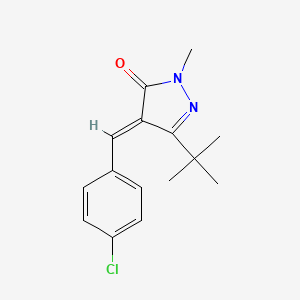molecular formula C15H17ClN2O B6353655 3-(tert-Butyl)-4-((4-chlorophenyl)methylene)-1-methyl-2-pyrazolin-5-one CAS No. 1025153-59-6