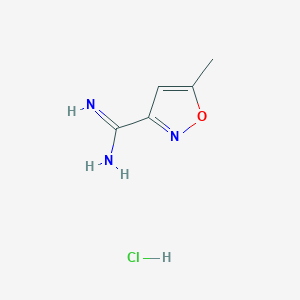 molecular formula C5H8ClN3O B6353722 5-Methyl-isoxazole-3-carboxamidine hydrochloride, 95% CAS No. 1172450-22-4