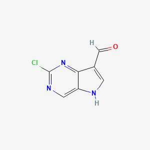 molecular formula C7H4ClN3O B6353735 2-氯-5H-吡咯并[3,2-d]嘧啶-7-甲醛 CAS No. 1824084-20-9