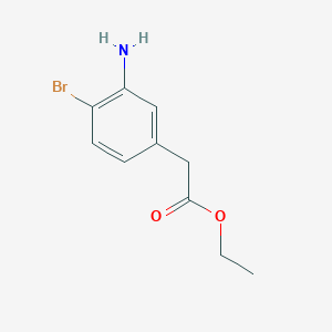 molecular formula C10H12BrNO2 B6353756 Ethyl 3-amino-4-bromophenylacetate CAS No. 1261677-54-6