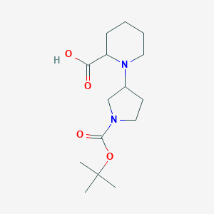 molecular formula C15H26N2O4 B6353872 1-(1-(tert-Butoxycarbonyl)pyrrolidin-3-yl)piperidine-2-carboxylic acid CAS No. 1219434-20-4