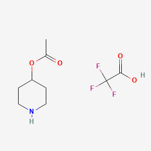 molecular formula C9H14F3NO4 B6353889 Acetic acid piperidin-4-yl ester trifluoro-acetic acid CAS No. 278611-86-2