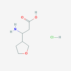 molecular formula C7H14ClNO3 B6353958 3-Amino-3-(tetrahydro-furan-3-yl)-propionic acid hydrochloride CAS No. 1170199-98-0