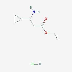 molecular formula C8H16ClNO2 B6353969 3-Amino-3-cyclopropyl-propionic acid ethyl ester hydrochloride CAS No. 1172937-66-4
