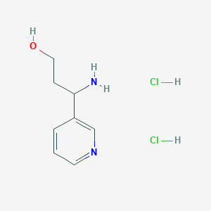 molecular formula C8H14Cl2N2O B6353986 3-Amino-3-pyridin-3-yl-propan-1-ol dihydrochloride CAS No. 1171991-27-7