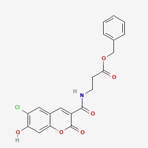 molecular formula C20H16ClNO6 B6353990 3-[(6-Chloro-7-hydroxy-2-oxo-2H-chromene-3-carbonyl)-amino]-propionic acid benzyl ester CAS No. 1029773-09-8