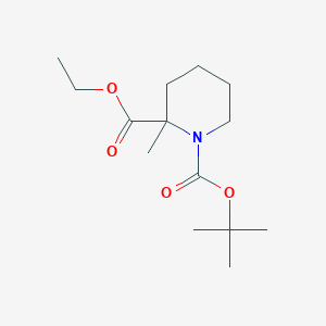 molecular formula C14H25NO4 B6354016 1-Boc-2-methyl-2-piperidinecarboxylic acid ethyl ester CAS No. 1172492-28-2