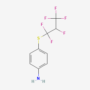 molecular formula C9H7F6NS B6354032 4-[(1,1,2,3,3,3-Hexafluoropropyl)thio]aniline, 98% CAS No. 41423-80-7