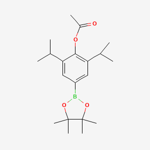 molecular formula C20H31BO4 B6354055 2,6-Diisopropyl-4-(4,4,5,5-tetramethyl-1,3,2-dioxaborolan-2-yl)phenyl acetate CAS No. 2724208-40-4