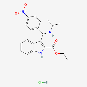 Ethyl 3-[isopropylamino-(4-nitrophenyl)-methyl]-1H-indole-2-carboxylate hydrochloride