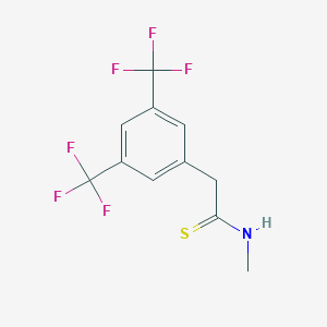 molecular formula C11H9F6NS B6354077 N-Methyl 2-[3,5-bis(trifluoromethyl)phenyl]thioacetamide;  98% CAS No. 1262414-98-1