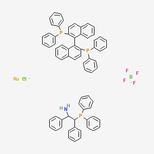 molecular formula C70H56BClF4NP3Ru B6354084 Cl[(R)-2,2'-双(二苯基膦)-1,1'-联萘基][(1R,2R)-2-(二苯基膦)-1,2-二苯乙胺]Ru(II) BF4, 97% CAS No. 1150112-54-1
