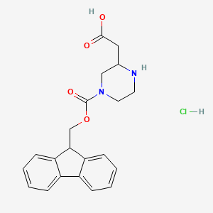 molecular formula C21H23ClN2O4 B6354085 4-Fmoc-2-piperazineacetic acid hydrochloride CAS No. 1171909-95-7