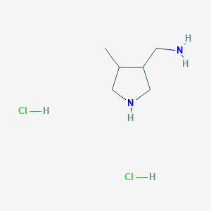 molecular formula C6H16Cl2N2 B6354146 C-(4-Methyl-pyrrolidin-3-yl)-methylamine dihydrochloride CAS No. 1170364-98-3