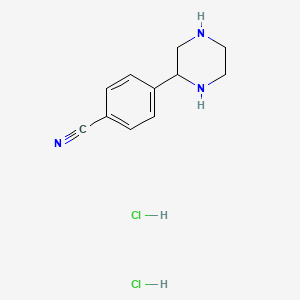molecular formula C11H15Cl2N3 B6354231 2-(4-Cyanophenyl)piperazine dihydrochloride CAS No. 65709-36-6