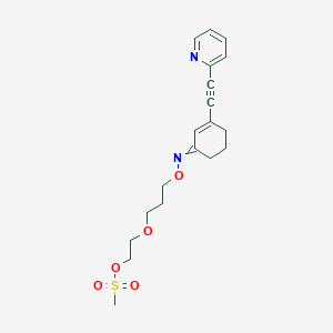 molecular formula C19H24N2O5S B6354250 (E)-2-[3-[[[3-(2-Pyridylethynyl)-2-cyclohexen-1-ylidene]amino]oxy]propoxy]ethyl Methanesulfonate CAS No. 1451015-35-2