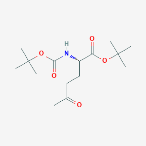 molecular formula C15H27NO5 B6354256 (S)-t-Butyl 2-((tert-butoxycarbonyl)amino)-5-oxohexanoate (Boc-L-Glu(Me)-OtBu) CAS No. 945859-84-7
